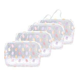 Sac de <span class=keywords><strong>toilette</strong></span> transparent personnalisé KONCAI avec imprimé ours, organiseur de maquillage imperméable, pochette cosmétique portable pour femme, pour les voyages, la salle de bain, la salle de sport - Product Image 5
