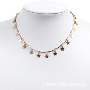 สร้อยคอผู้หญิงประดับเลื่อมรูปดาวห้าแฉกแวววาวแนวยุโรปและอเมริกา - Product Image 6