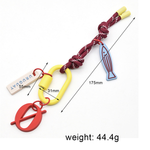 Sangle de poignet en nylon YYX, corde avec grande boucle, anti-perte, porte-clés tressé, pendentif coloré pour sac - Product Image 5