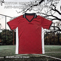 Maillots d'entraînement de football personnalisés respirants et antibactériens 100 % polyester, avec numéros d'équipe, service OEM, coupe courte
