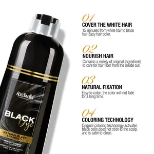 400ml Kooswalla Natural Herbal Black Hair Color Dye Shampoo Best Professional Ammonia Free Hair Color