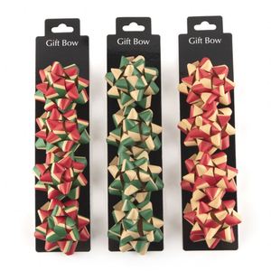 Arco de regalo de 2,5 pulgadas, cinta de 4 piezas, lazo de estrella, cinta de plástico decorativa, pegatina de pegamento para mascotas de Navidad con tarjeta - Product Image 1