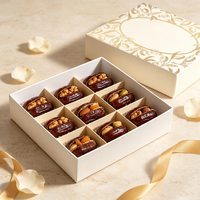 Boîte d'emballage de luxe pour dattes avec couvercle et base, boîte en carton rigide personnalisée avec logo pour desserts et chocolats, personnalisation en gros pour usine