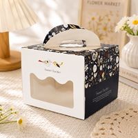 Cajas para Pasteles Modernas con Logotipo Personalizado, MOQ Bajo, Materiales Reciclados, Cajas Ranuradas Portátiles, Empaquetado de Panadería de Alta Calidad al por Mayor