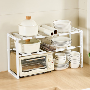 Organisateur sous évier extensible à 2 niveaux, amovible et pliable, gain de place, rangement sous évier très demandé - Product Image 5