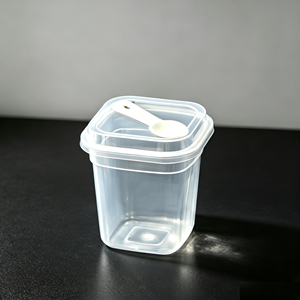 Custom Disposable Transparent square pp Plastic Cup Mousse Pudding Dessert Plastic Round Cup High Temperature Resistant with Lid - Product Image 2