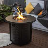 Table de foyer extérieur autoportante à gaz, 50000 BTU, en acier inoxydable thermolaqué, écologique, pour terrasse et fêtes