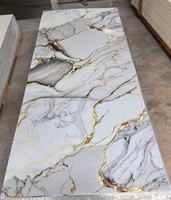Panneau mural en PVC à revêtement UV imitation marbre, haute brillance, facile à installer, luxueux, imperméable, sans formaldéhyde, flexible, résistant au feu
