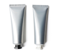 Tube souple cosmétique tendance en composite aluminium-plastique argenté de 30g, écologique, anti-déversement, pour crème pour les mains, échantillon divisé