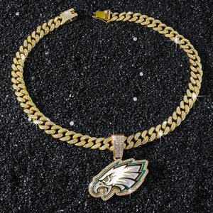 สร้อยคอพร้อมจี้รูปหัวนกอินทรีทำจากโลหะผสมห่วงโซ่ดีไซน์โดดเด่นแบบใหม่สำหรับผู้ชายสร้อยคอแนวฮิปฮอป - Product Image 5