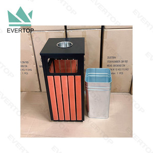 DA-78D 28L công viên đô thị vuông Thùng rác bằng gỗ Thùng Rác Công Cộng bằng gỗ Thùng rác kim loại thùng rác Thùng rác ngoài trời Thùng Rác Công Cộng - Product Image 3
