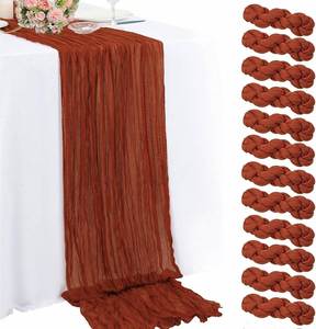Cheesecloth Woven Modern <b>Table</b> <b>Runner</b> 35x120Inch (10FT) Spring Easter Party Use Reusable - Product Image 1