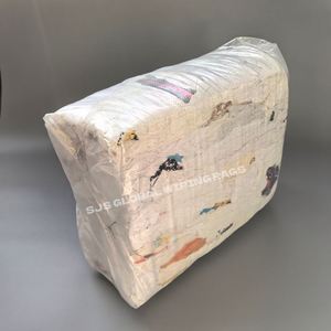 Trapos de Limpieza Reciclados, Trapos de Tela de Algodón Blancos con Estampado de Camisetas, Piezas de Tela Cortadas, Trapos Blancos para Limpieza Industrial - Product Image 1
