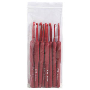 Nouveau ensemble d'outils à tricoter <span class=keywords><strong>Crochet</strong></span> TPR Gel de silice <span class=keywords><strong>Crochet</strong></span> en aluminium poignée rouge <span class=keywords><strong>colle</strong></span> <span class=keywords><strong>Crochet</strong></span> en aluminium ensemble complet de 9 - Product Image 6