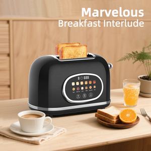 Grille-pain électrique à écran tactile 2 fentes en acier inoxydable avec fentes extra larges, contrôle numérique intelligent, couleur personnalisée, 6 types de pain - Product Image 5