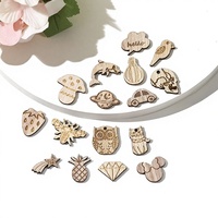 Accessoires de bijoux DIY en forme d'animal, en copeaux de bois de bouleau perforés et marqués au laser