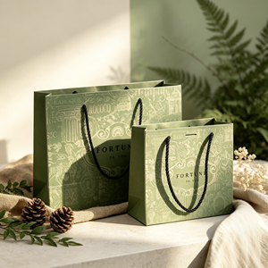 Custom Vintage Print White Cardboard Paper <b>Bag</b> Luxury Wine <b>Gift</b> Tote Reinforced Handle for <b>Wedding</b> Holiday Retail Bulk Wholesale - Product Image 4