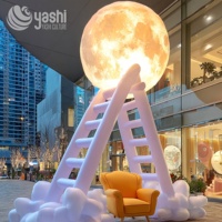 Installation d'une échelle gonflable Dreamy Moon and Cloud-Décoration de centre commercial et Hotspot de médias sociaux