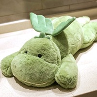 Peluche Mengai, adorable petit dragon vert, jouet pour enfants, poupée apaisante, oreiller apaisant, grand dinosaure en coton PP pour anniversaire de fille