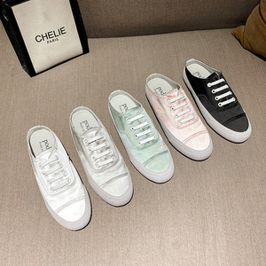 Chaussures en satin à bout rond, style espagnol décontracté, chaussures à plateforme à talon unique et à enfiler pour femmes - Product Image 3