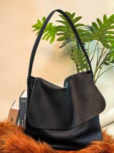 高品质定制女式真皮手提包带盖封口经典设计师品牌高品质皮革 - Product Image 1