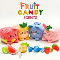 Boîte mystère - Mini animal en peluche courte et parfumée aux fruits - 2,5 cm |   1 Peluche en forme de cube mystère 5 thèmes Fruits et bonbons