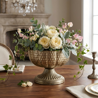 Vase Art Déco de Luxe 2026 en Fer Plaqué Or, Écologique, Durable, Fait Main, Pot de Fleurs Antique, Centre de Table de Mariage, Décoration Intérieure