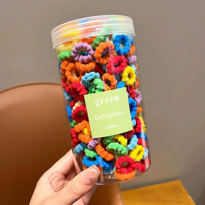 200 accessori ecologici per capelli elastici color caramella per bambini in scatola per capelli che non fanno male - Product Image 6