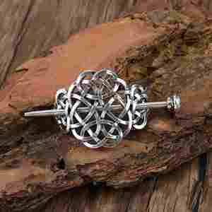 Maxfree Barrettes et pinces à cheveux pour femmes, style rétro, ornées d'un nœud celtique, design viking nordique, en alliage métallique, 9 cm - Product Image 3
