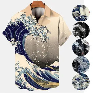 Camicie da uomo di alta qualità personalizzate con stampa 3D in tessuto <span class=keywords><strong>mare</strong></span> e stile Casual Highstreet - Product Image 1