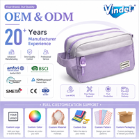 Trousse à crayons en toile PP grande capacité, multi-compartiments, sac de rangement pour maquillage, organiseur de stylos portable pour l'école, le bureau et les voyages