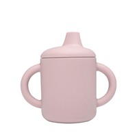 Gobelet d'apprentissage en silicone à bec de canard de 4 oz, gobelet à boire pour bébé, résistant aux fuites, bouteille d'eau pour tout-petits avec poignée pour la maison et les voyages