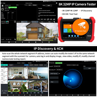 Testeur de caméra CCTV Rsrteng H20, moniteur de caméra IP 8K, câble Hi-POE POE++, outils réseau WiFi, traceur de câbles IPC