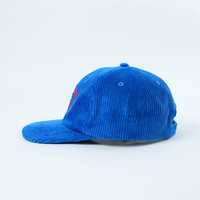 Yukaihe dikke corduroy 6-panel petten met geborduurd logo, 6-panel corduroy petten met licht gebogen klep, ongestructureerde baseball caps