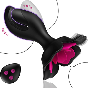 Vibromasseur télécommandé Rose noir et prise anale jouets de masseur de sexe en Silicone souple pour hommes et femmes jouets Sexy pour hommes jouets Saxy - Product Image 1