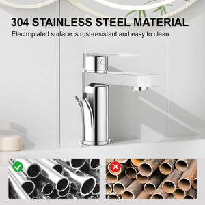 Stable <b>deck</b> mounted base design 304 stainless steel rustproof for long term use stainless steel bathroom faucet - Product Image 6