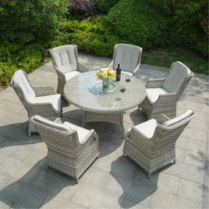 Set <span class=keywords><strong>Tavolo</strong></span> e Sedie da Ristorante in Rattan, Mobili da Giardino in Vimini, Poltrona <span class=keywords><strong>Grande</strong></span> da <span class=keywords><strong>Esterno</strong></span> con <span class=keywords><strong>Tavolo</strong></span> Rotondo - Product Image 1