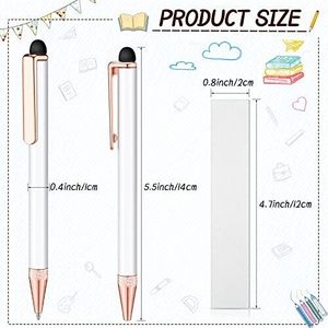 Bolígrafo de Sublimación <span class=keywords><strong>Blanco</strong></span> Personalizado DIY, Bolígrafos de Acero Inoxidable para Transferencia de Calor con Envoltura Retráctil - Product Image 2