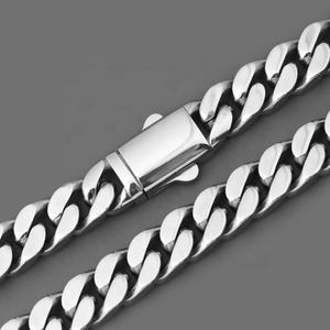 Collier chaîne cubaine pour homme, bijoux hip-hop, chaîne à maillons cubains en acier inoxydable - Product Image 1