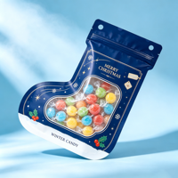Sacs cadeaux géants de Noël à fermeture éclair, imprimés en héliogravure, recyclables, imperméables, en plastique, avec message de remerciement