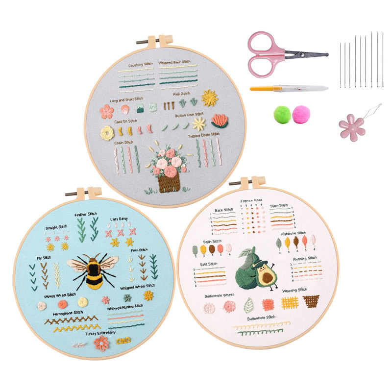 3 pcs Embroidery Set with Tools 2