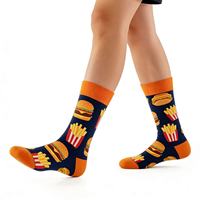 Chaussettes amusantes en coton confortables mi-mollet pour femmes – Chaussettes fantaisie, douillettes, originales, tendance, respirantes et imprimées
