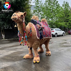 Costume de mascotte de <span class=keywords><strong>chameau</strong></span> réaliste pour 2 personnes, tenue d'animal mécanique du désert pour location de divertissement en parc d'attractions - Product Image 1