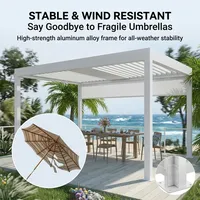 Pergola de terrasse électrique extérieure en aluminium, moderne, rétractable, résistante au vent et à l'eau, avec toit à lames, abri solaire pour entreprises