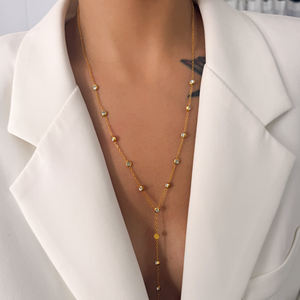 <span class=keywords><strong>2026</strong></span> AW NUEVO BOHO Y COLA PLANETA CIRCONÍO COLLAR DE CADENA Dazan CALIENTE 18K Chapado en oro Sin deslustre JOYERÍA de acero inoxidable - Product Image 4