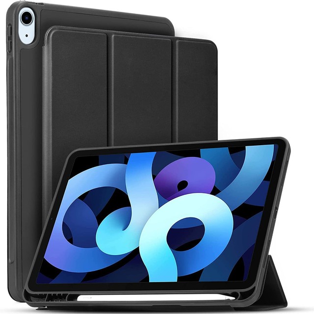 For iPad 10.9 inch Case with Pencil Holder Full Body Soft TPU Cover for iPad Air 5 Pro 11 inch Leather Case