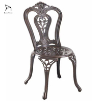 Ensemble de 2 chaises de jardin en aluminium pour l'extérieur avec table pour café, bistrot, terrasse