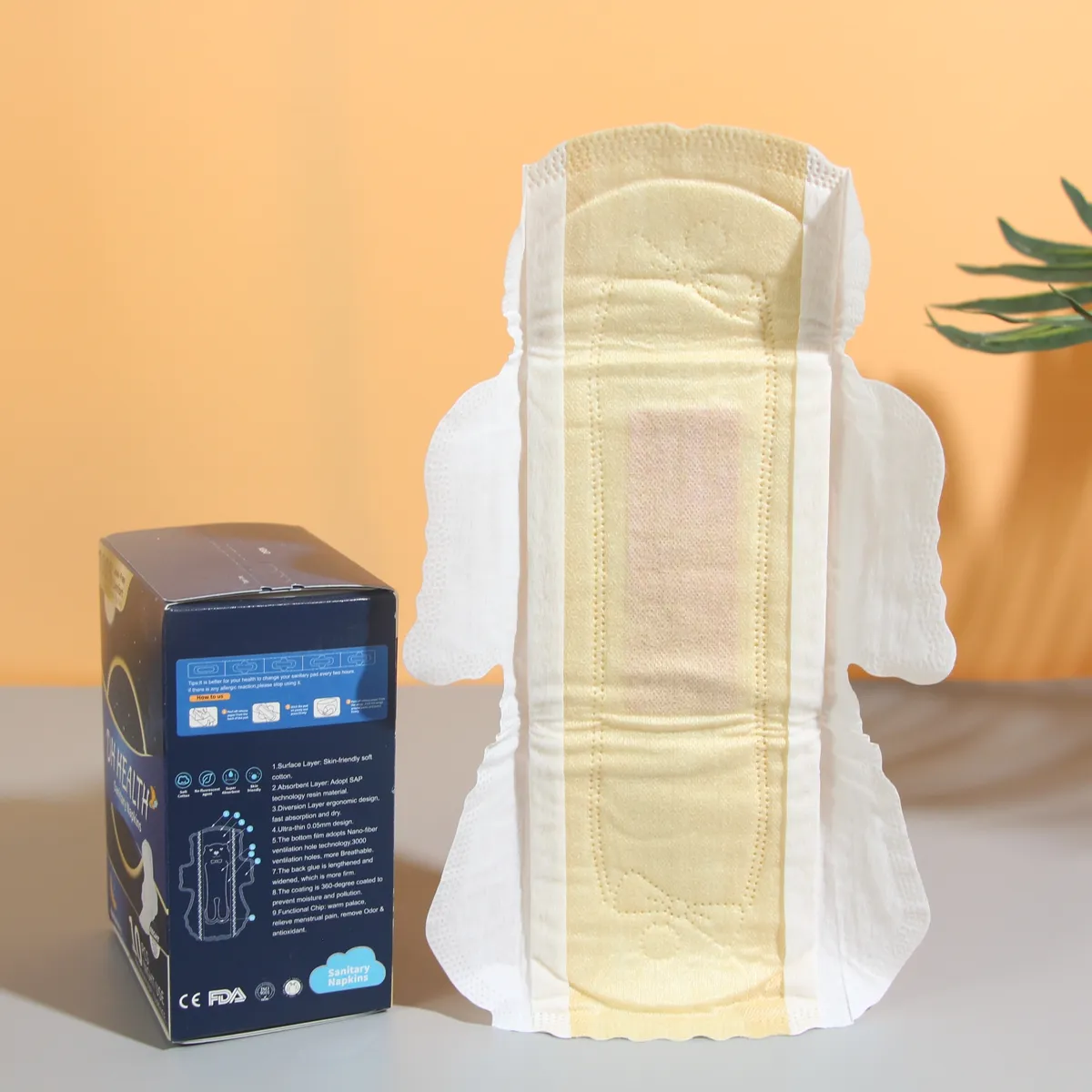 Bon prix coton menstruel hygiénique biologique Maxi serviettes hygiéniques naturelles pour femmes Ozone Mpo serviettes hygiéniques pour les femmes comme couches