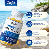 Gélules d'huile de poisson Oméga 3 à marque privée 1200mg EPA DHA Vitamine D3 1000 UI Acides gras Oméga-3 Complément alimentaire à base de plantes