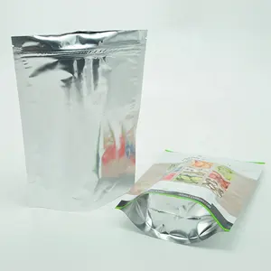 China Custom Printed Resealable Aluminium Foil Plastic Zip Matte Stand Up Pouches Bag With Zipper For Food Packaging